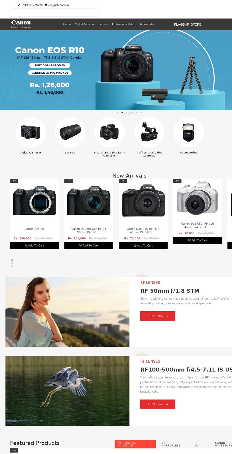 justcanon.in shopify website screenshot