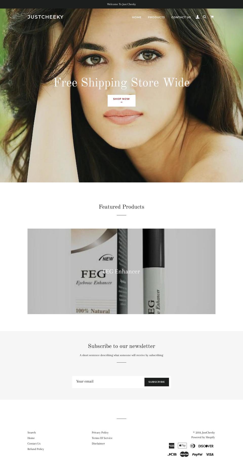justcheeky.com — Shopify storefront screenshot