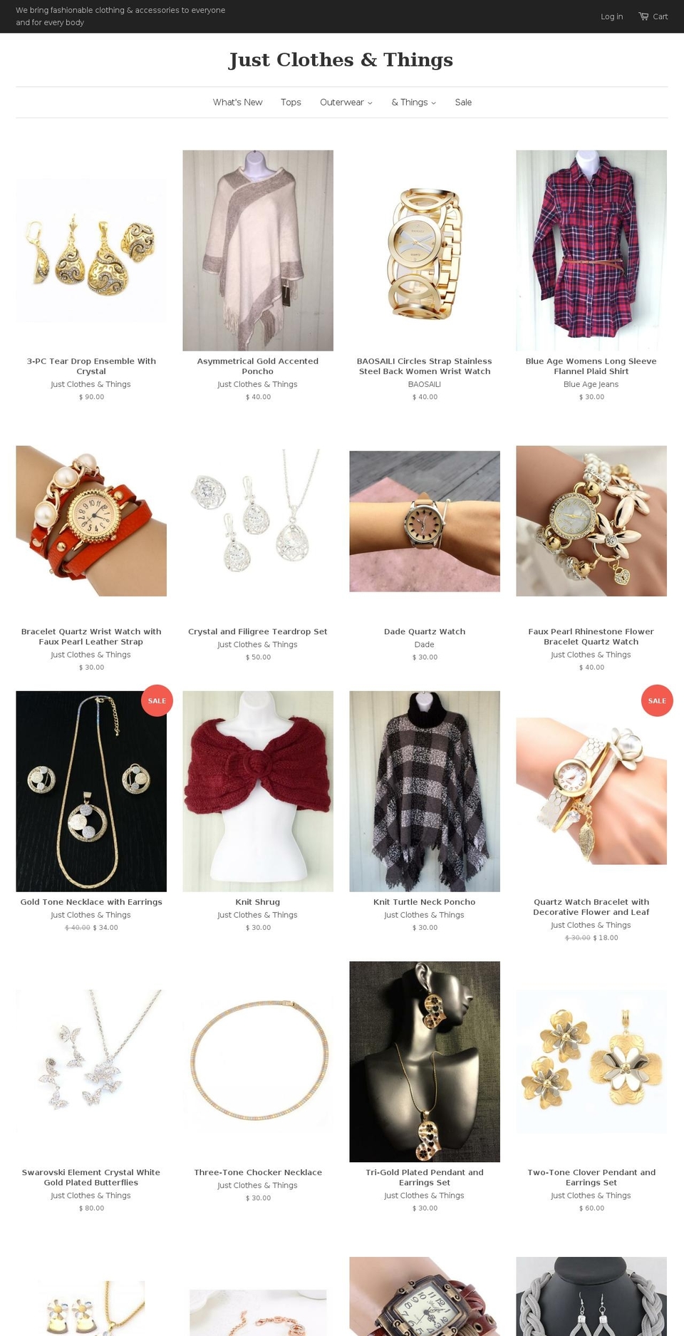 justclothesandthings.com shopify website screenshot