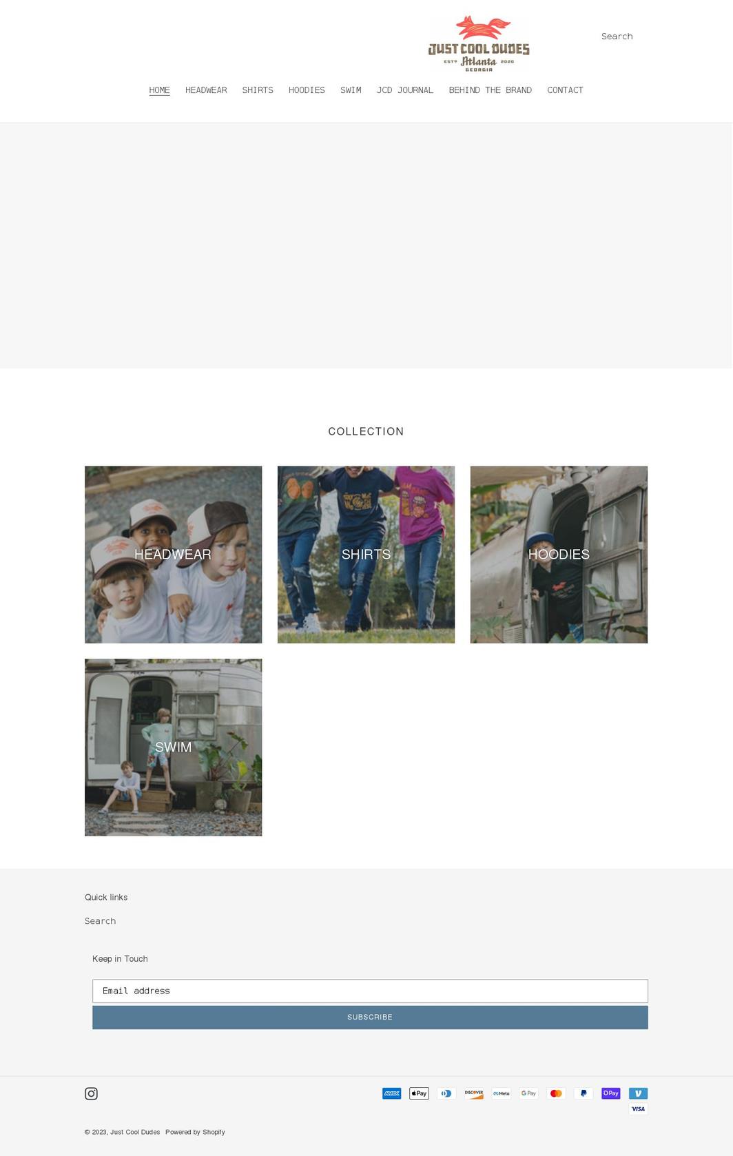 justcooldudes.com shopify website screenshot