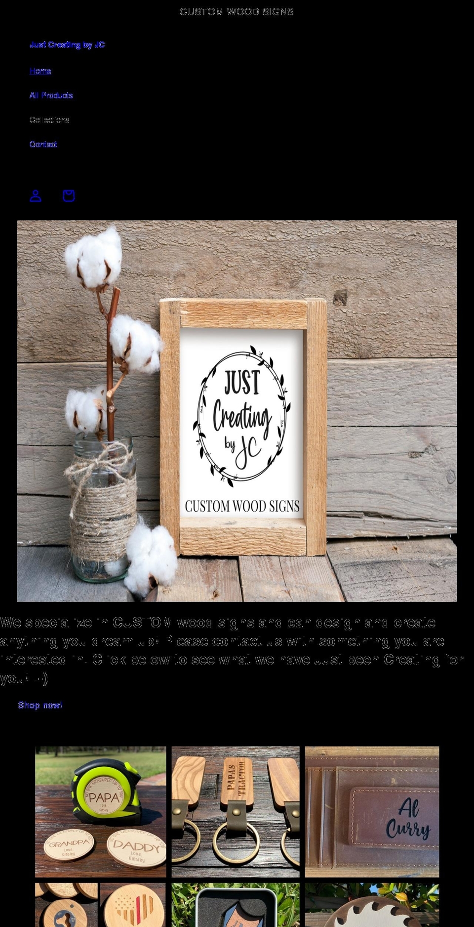 justcreatingbyjc.com shopify website screenshot