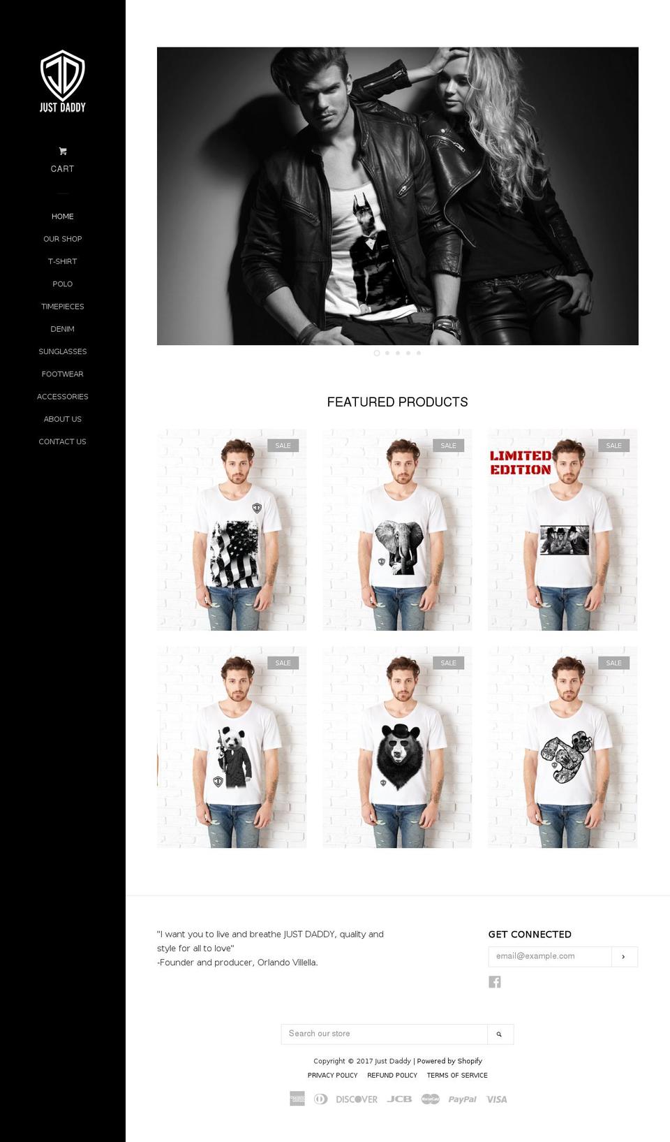 justdaddy.com shopify website screenshot