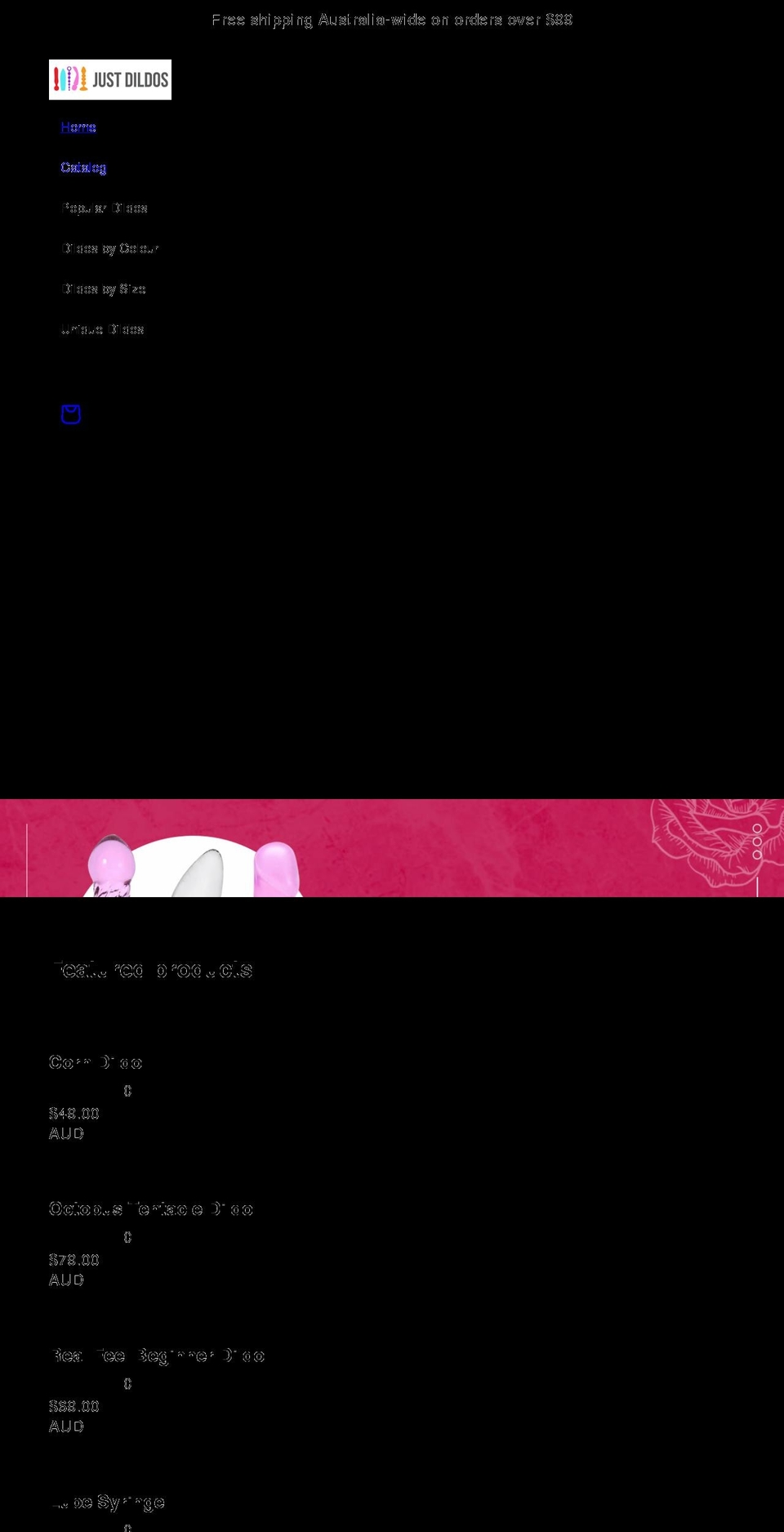 justdildos.com.au shopify website screenshot