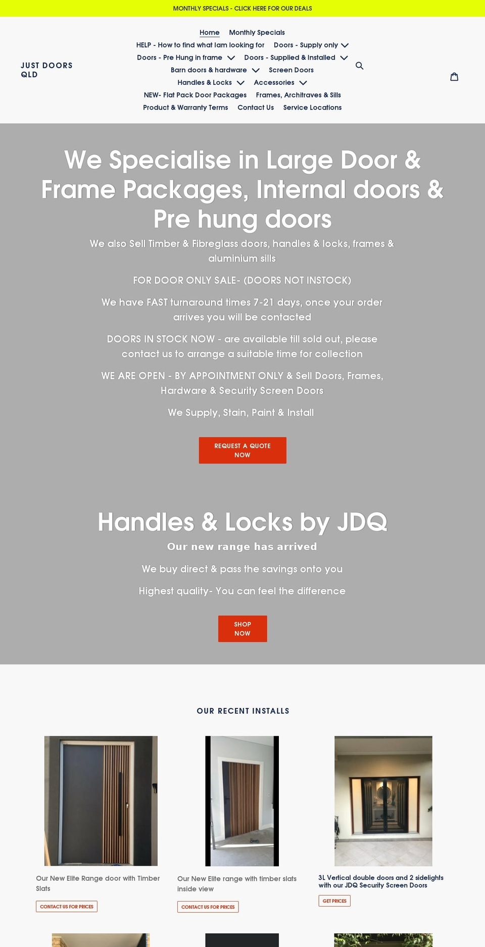 justdoorsqld.com — Shopify storefront screenshot