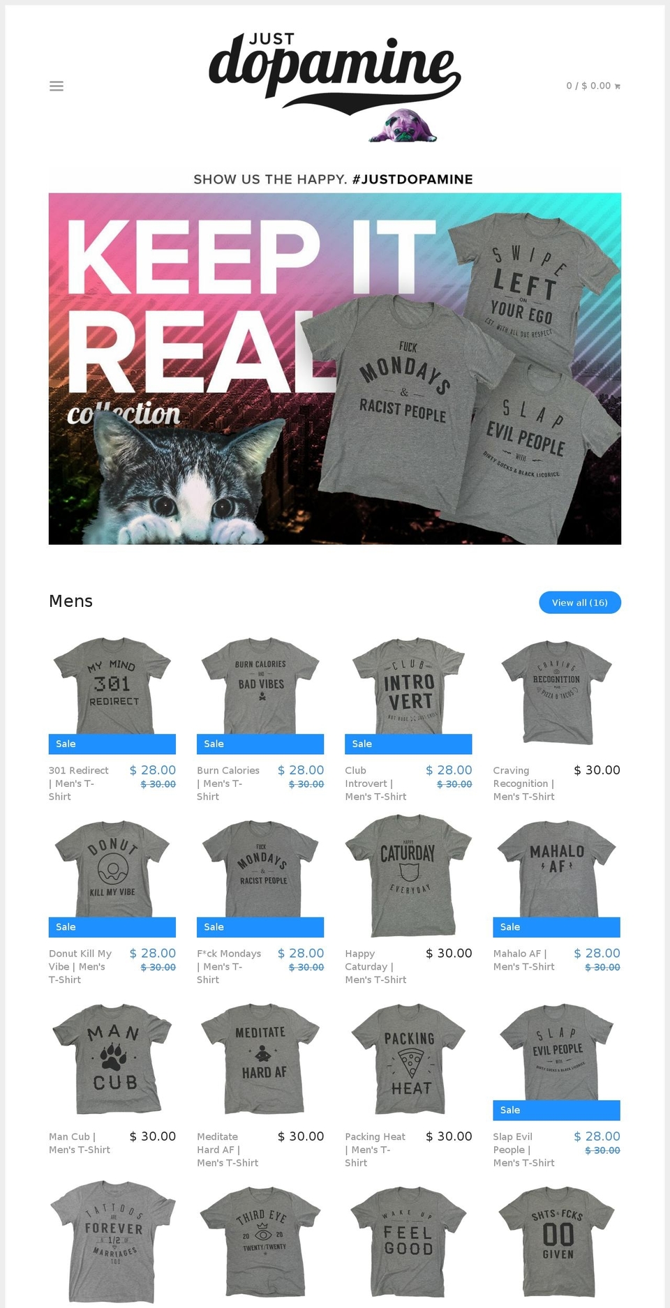 justdopamine.com shopify website screenshot