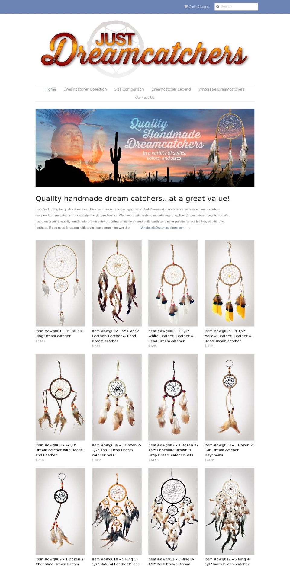 justdreamcatchers.com shopify website screenshot