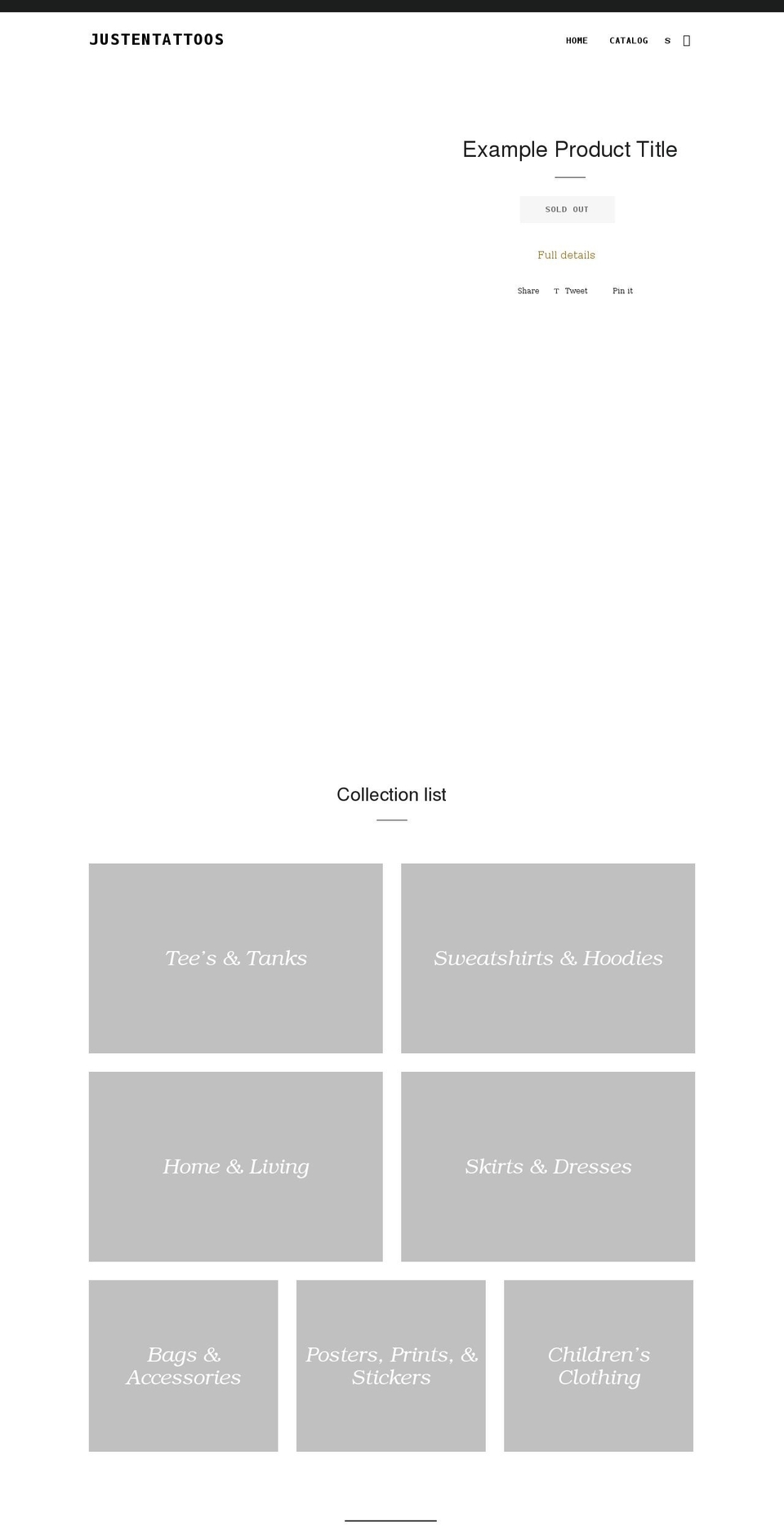 justenrobertsshop.com shopify website screenshot