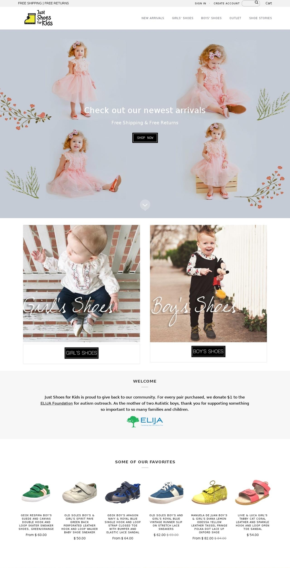 justfashionforkids.com shopify website screenshot