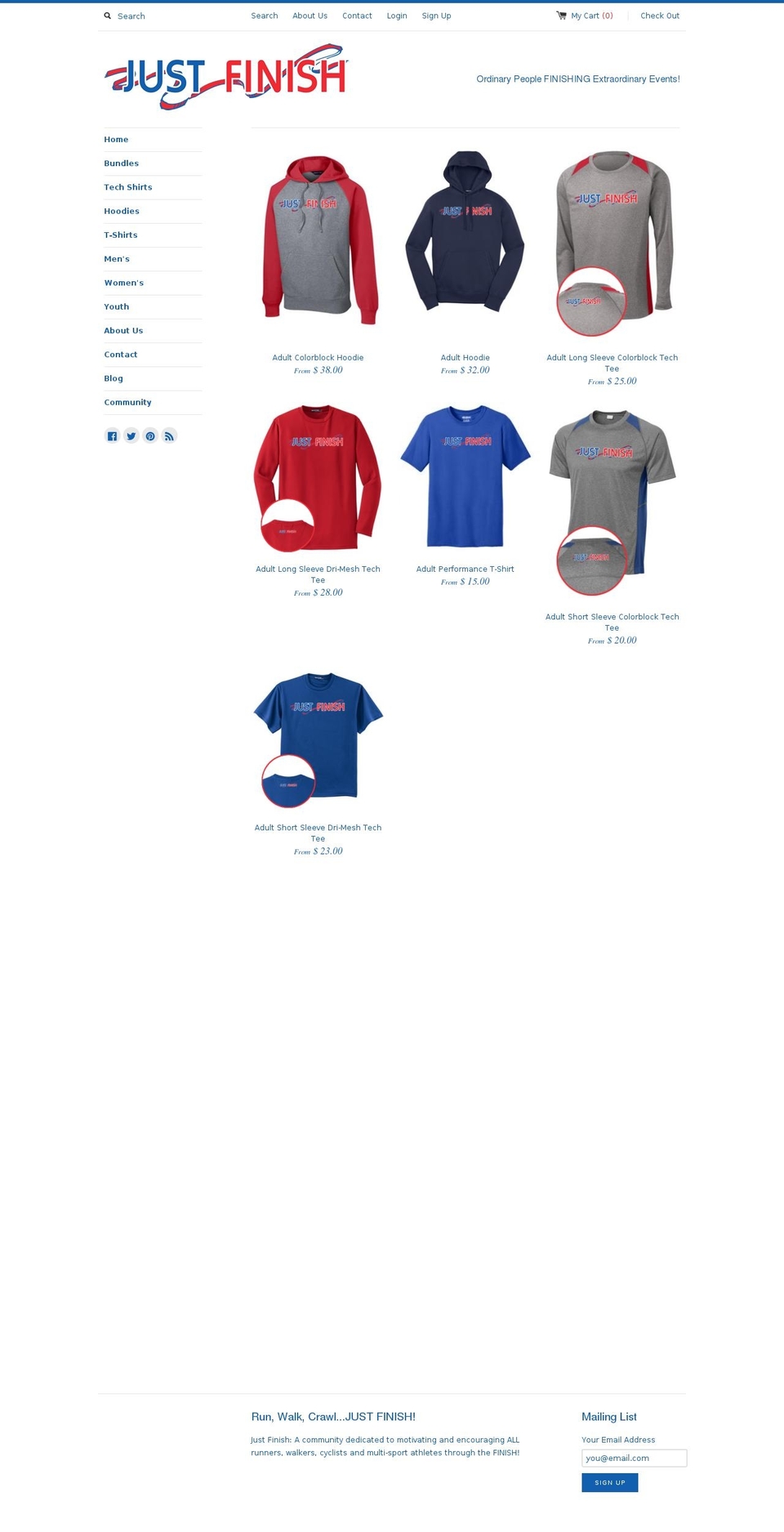 justfinish.com shopify website screenshot