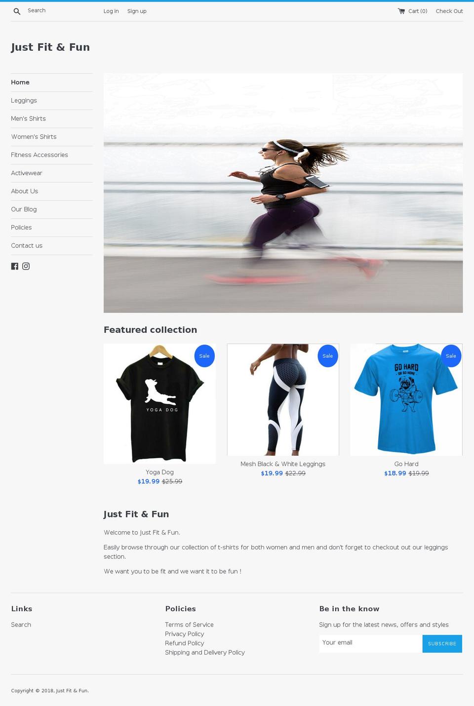 justfitandfun.com — Shopify storefront screenshot