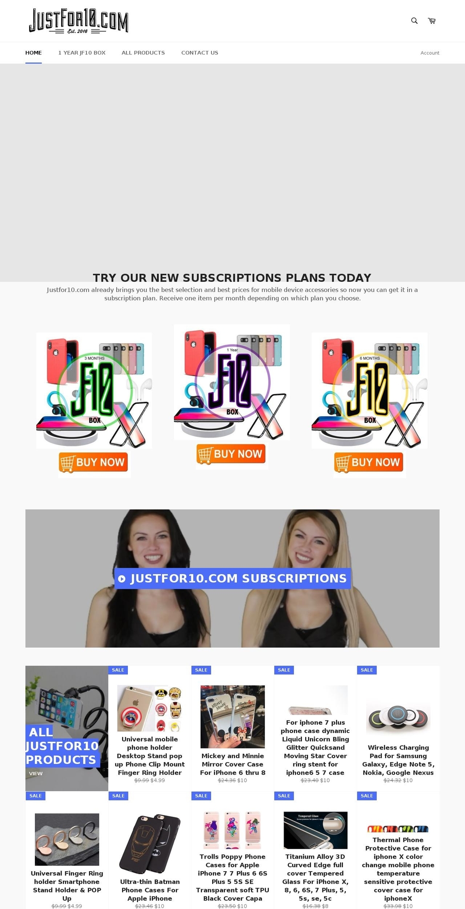 justfor10.com — Shopify storefront screenshot