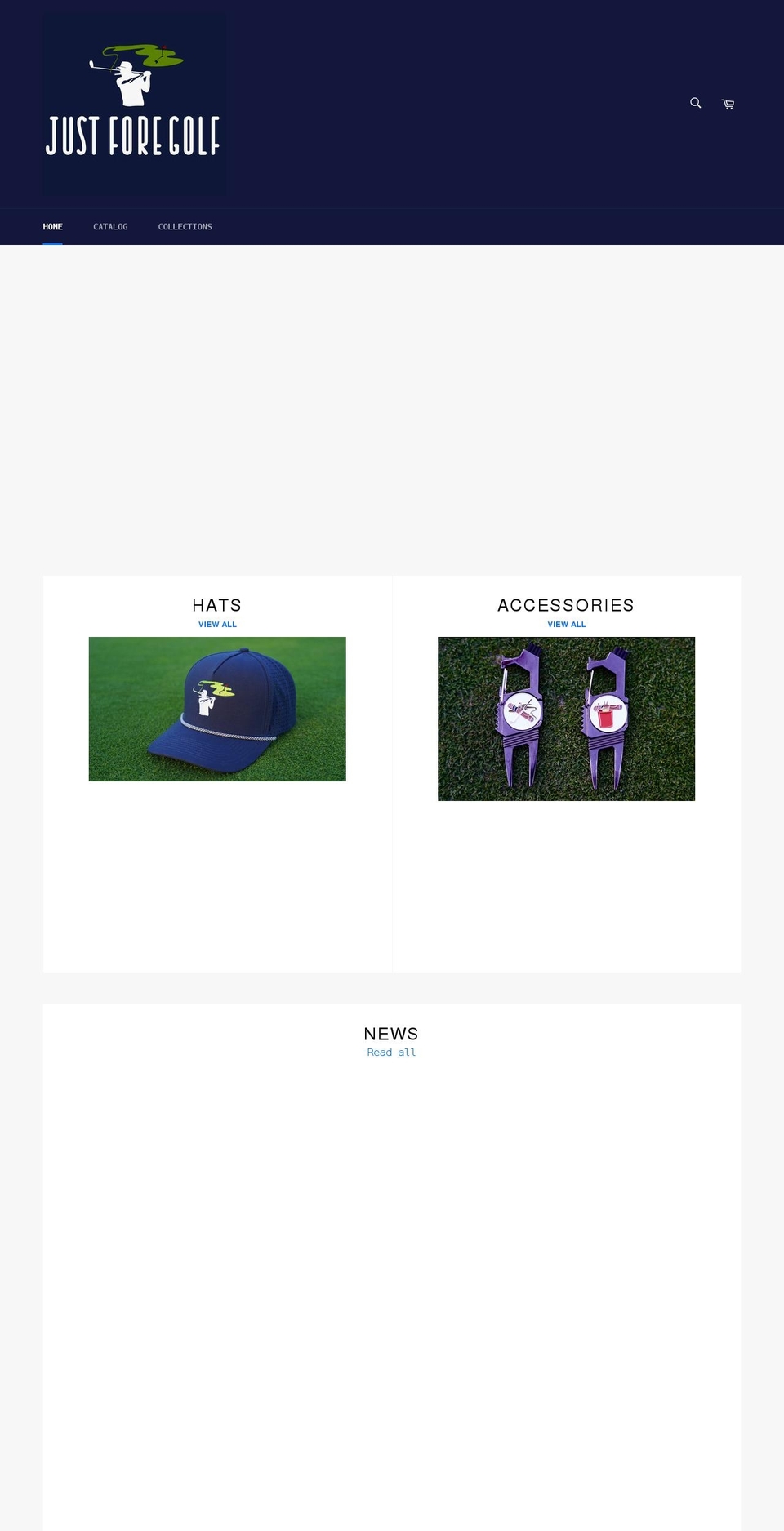 justforegolf.com shopify website screenshot