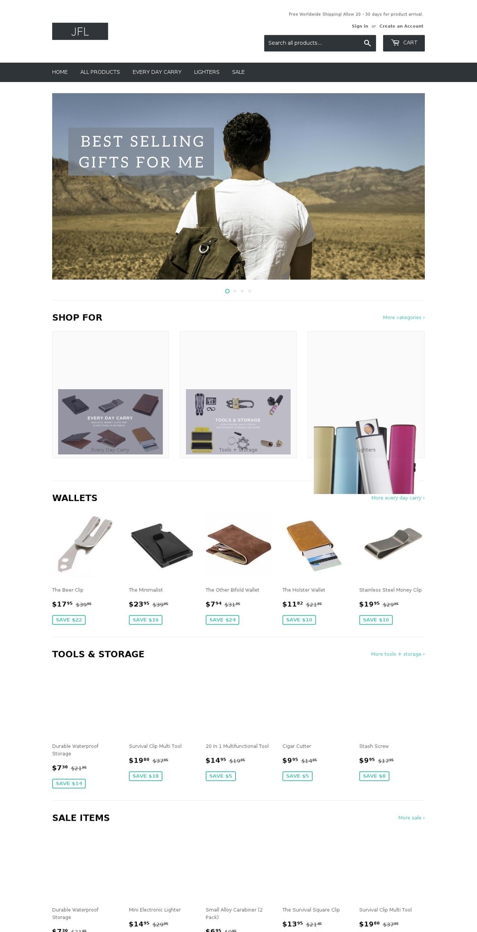 justforlads.com — Shopify storefront screenshot