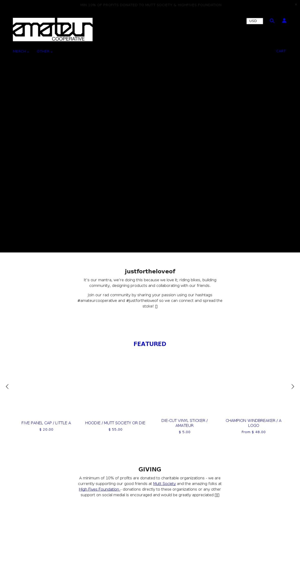 justfortheloveof.com shopify website screenshot