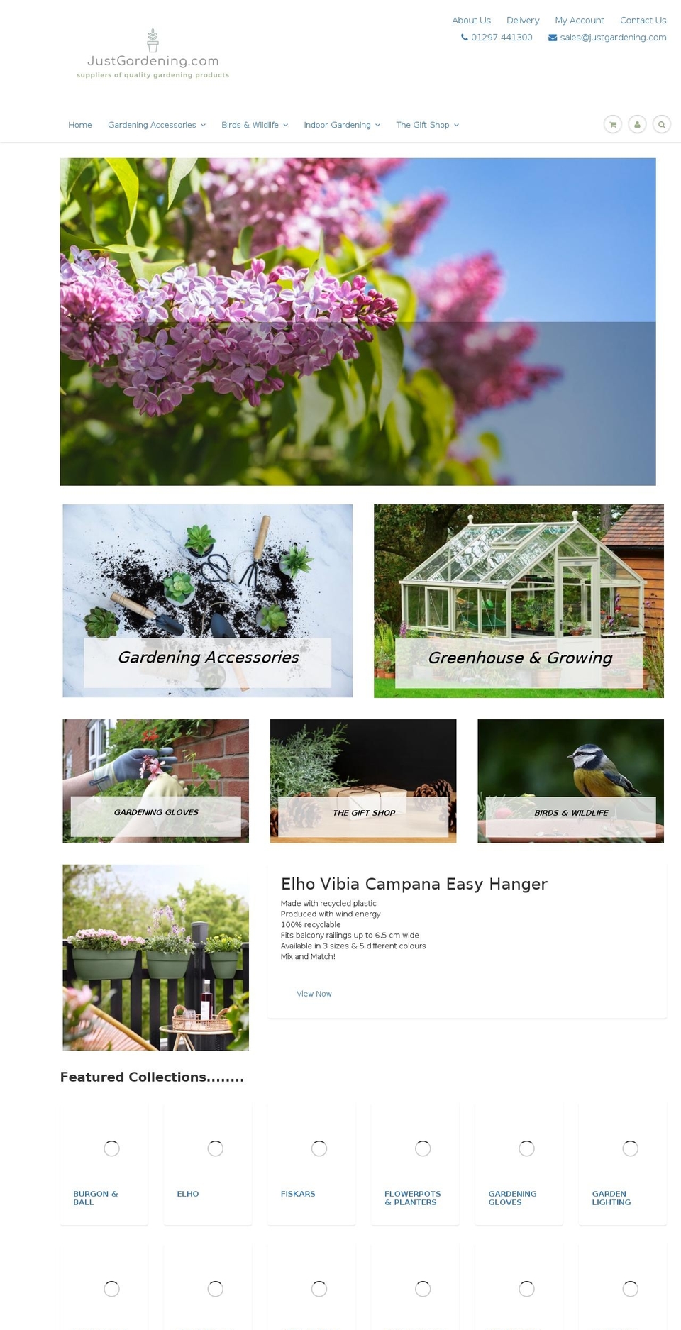 justgardening.com shopify website screenshot