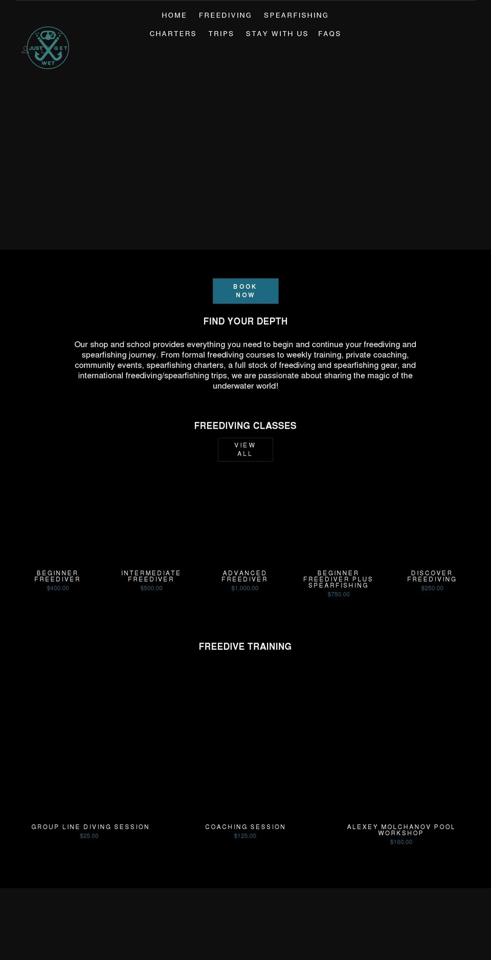 justgetwet.com shopify website screenshot
