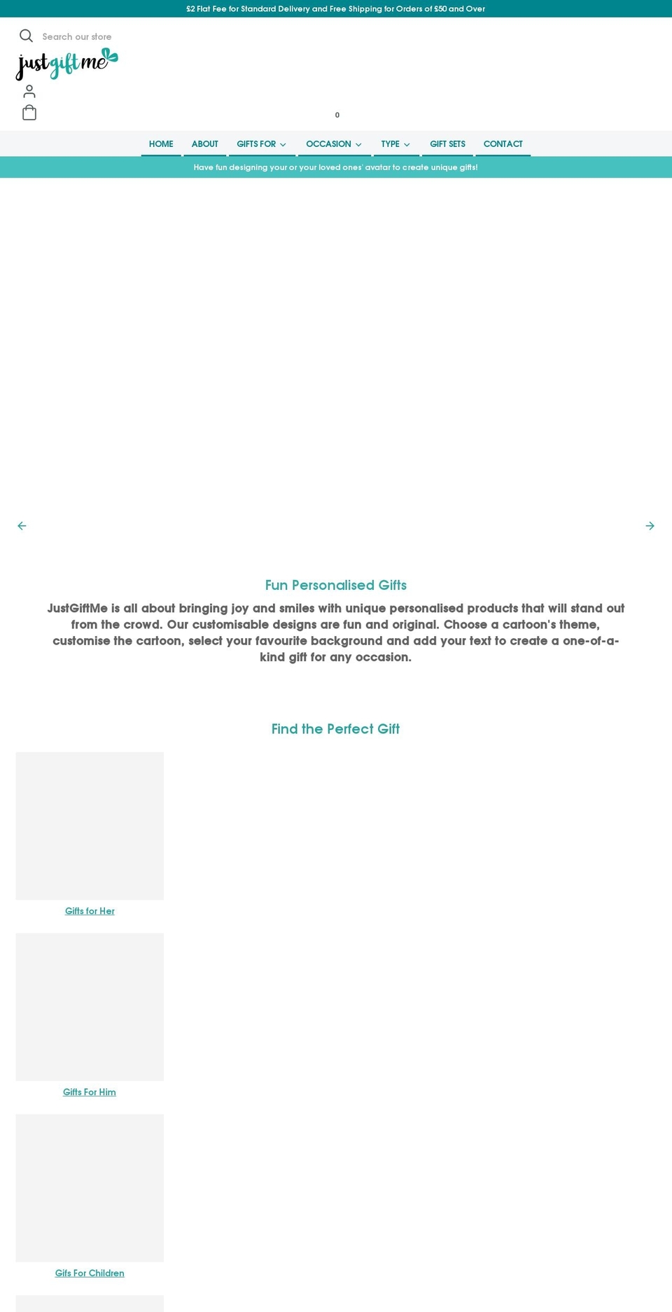 justgiftme.co.uk shopify website screenshot