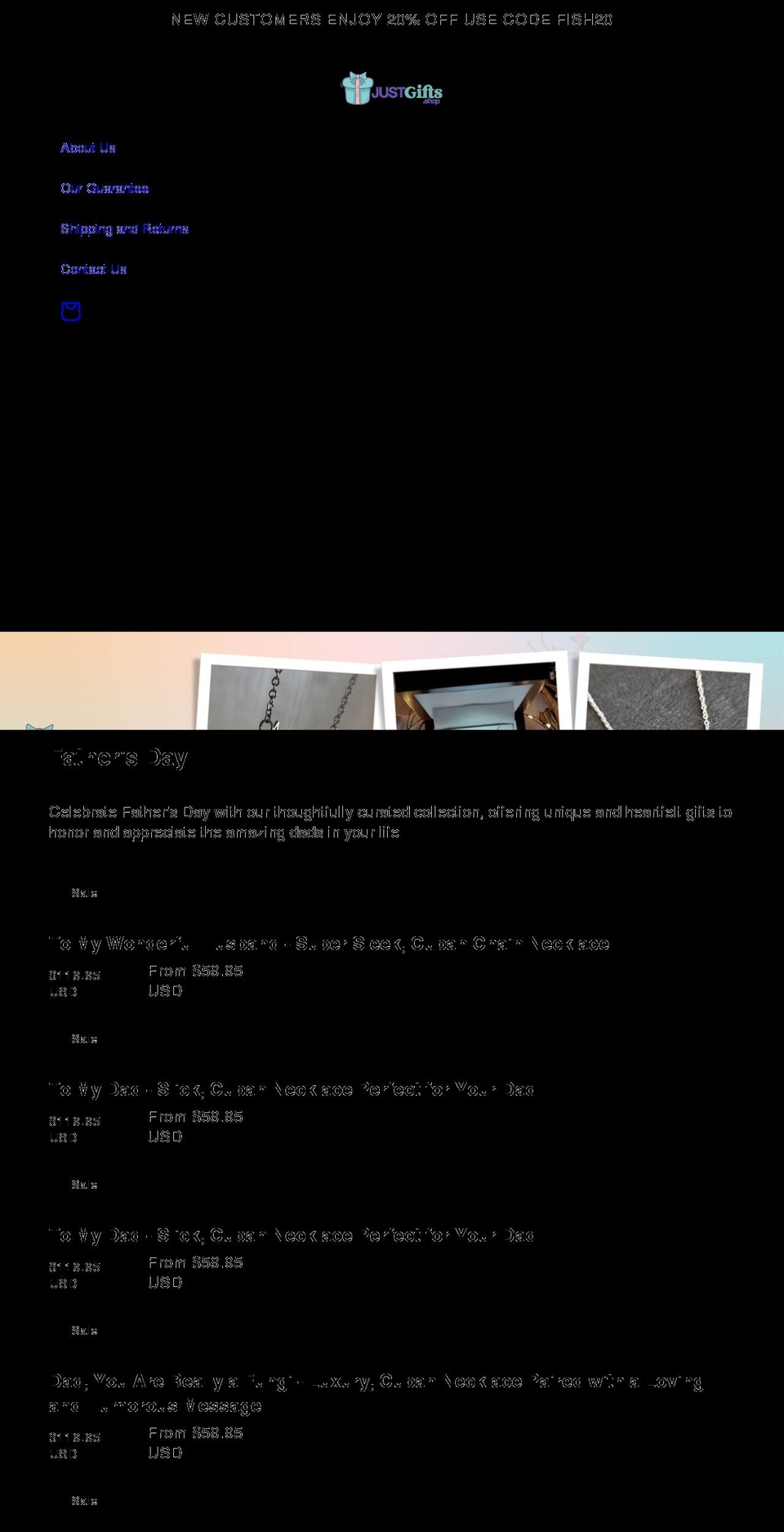 justgifts.shop shopify website screenshot