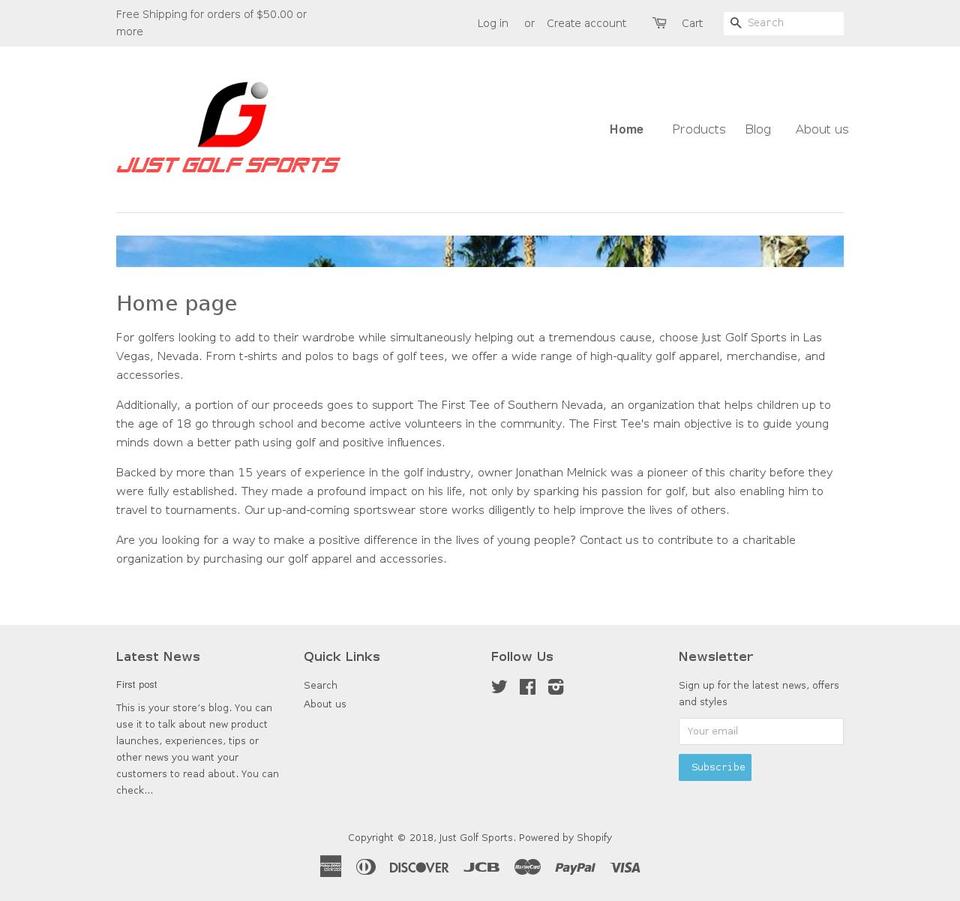 justgolfsportslv.com shopify website screenshot