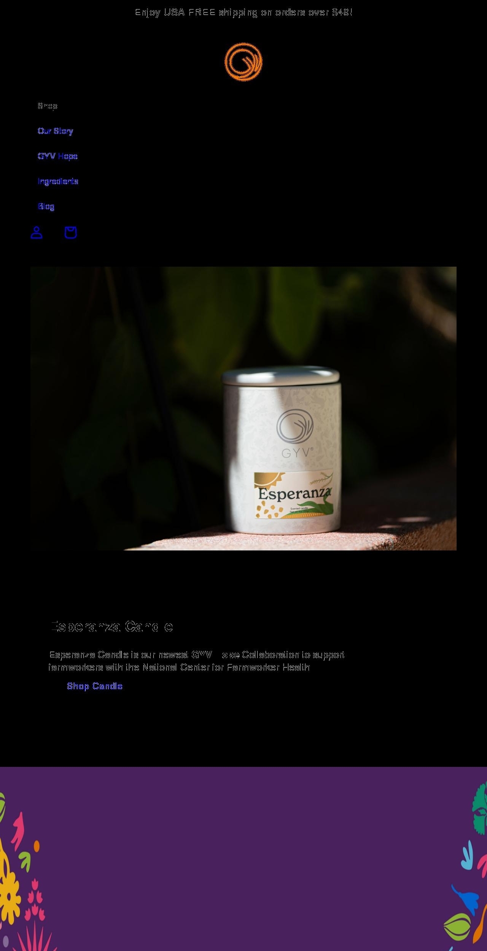 justgyv.com — Shopify storefront screenshot