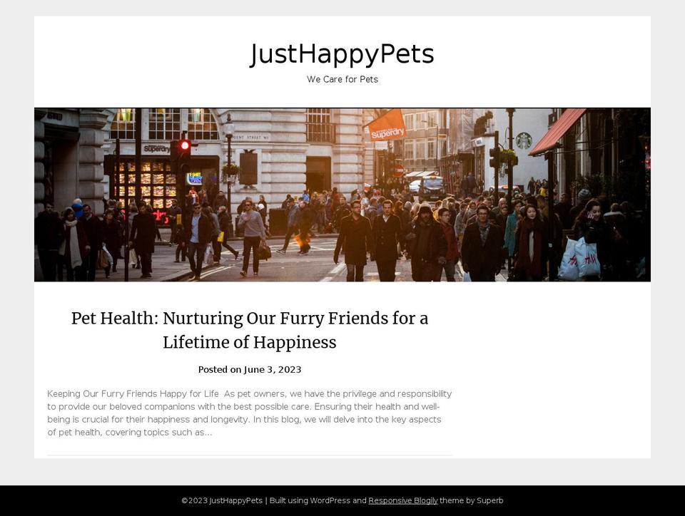 justhappypets.com shopify website screenshot
