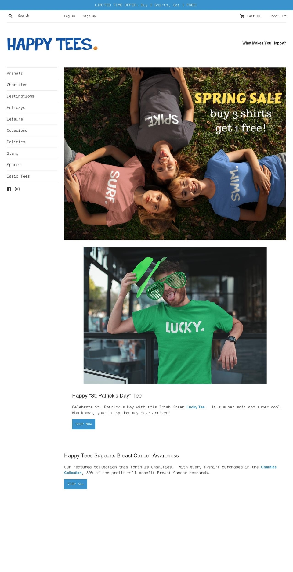 justhappytees.com shopify website screenshot