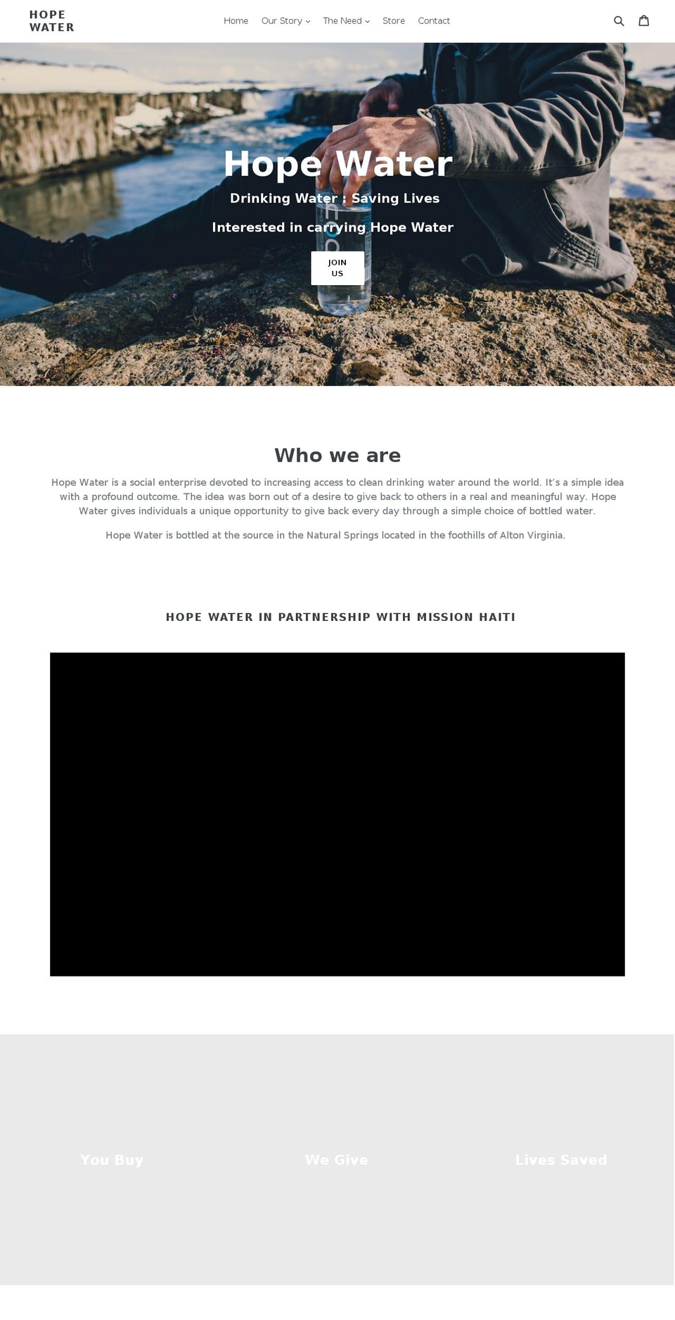 justhavehope.com — Shopify storefront screenshot