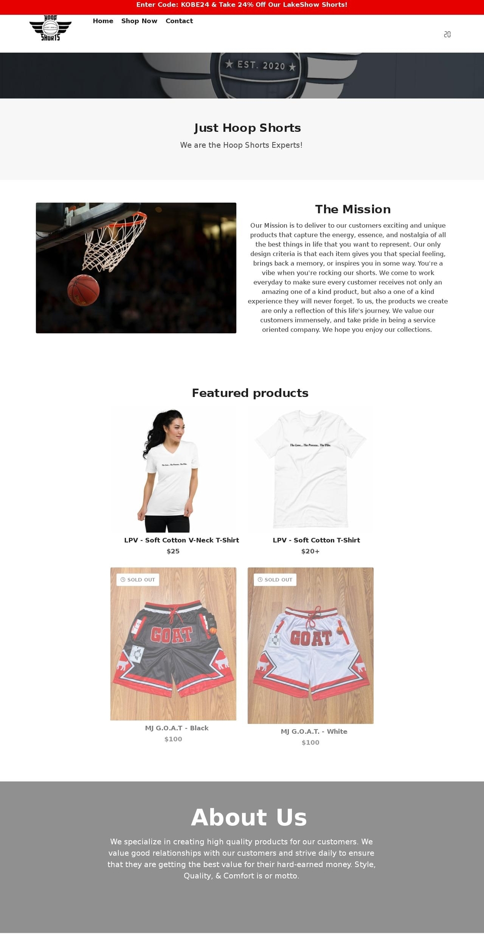 Theme export Shopify theme site example justhoopshorts.com