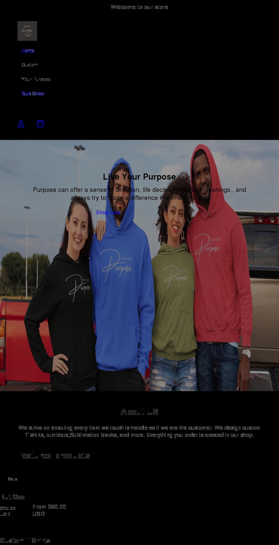 justhreekreation.com shopify website screenshot