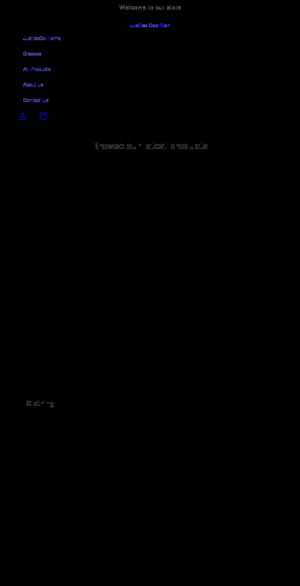 justice-co.myshopify.com shopify website screenshot