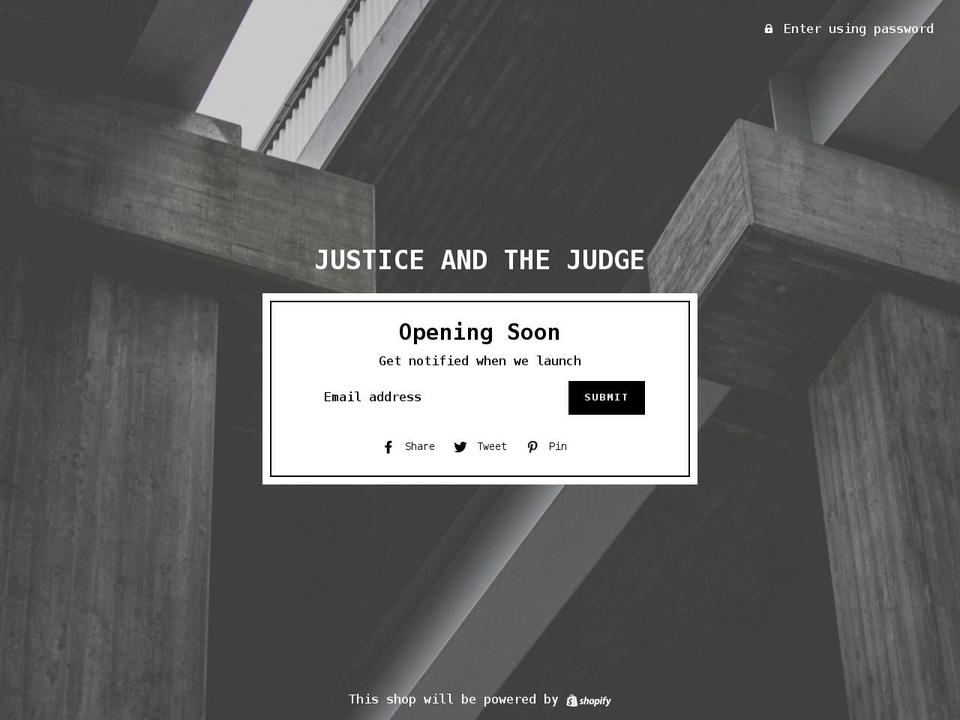 Hunt retail group theme Shopify theme site example justiceandthejudge.com