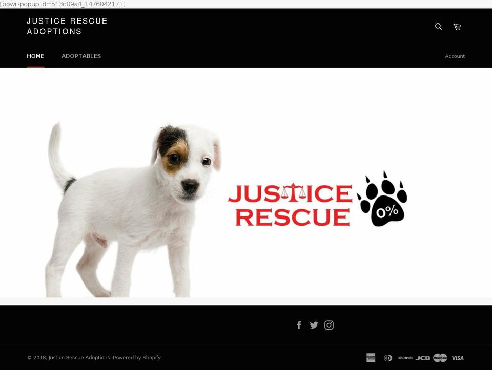 justicefuralladoptions.com — Shopify storefront screenshot