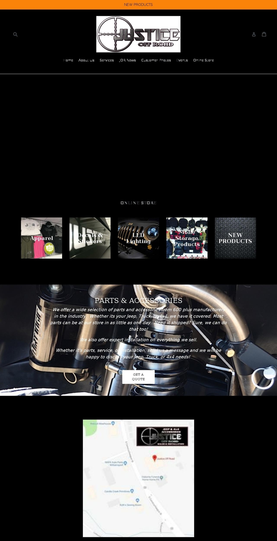 justiceoffroad.com shopify website screenshot