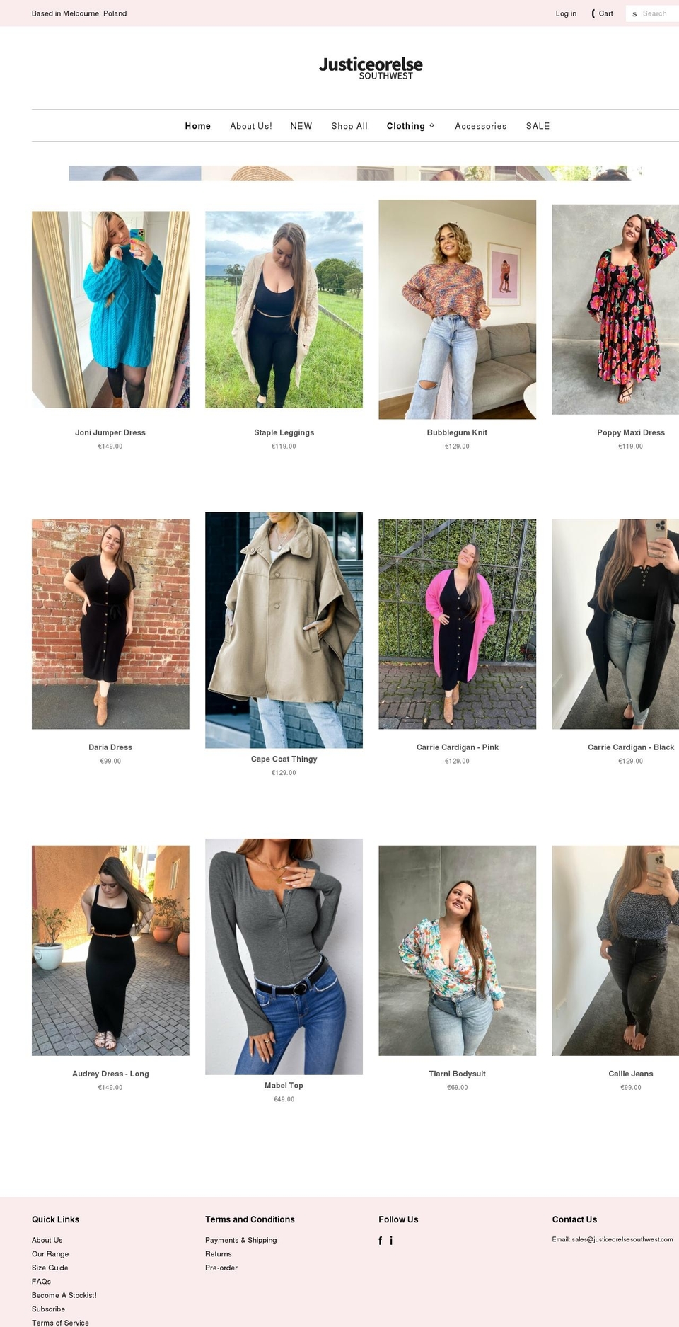 justiceorelsesouthwest.com shopify website screenshot