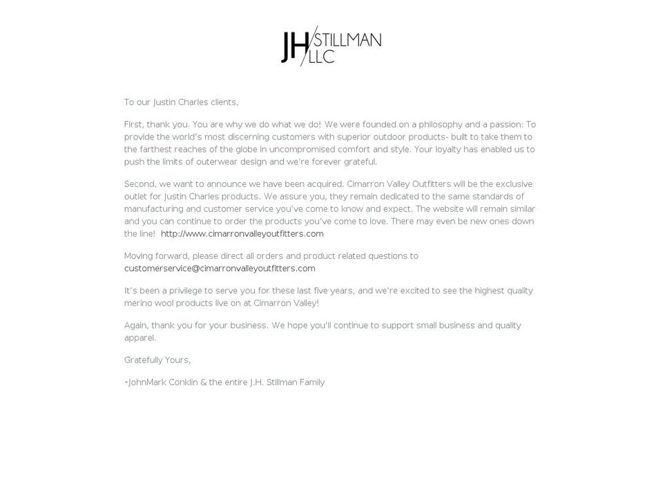justin-charles.com — Shopify storefront screenshot
