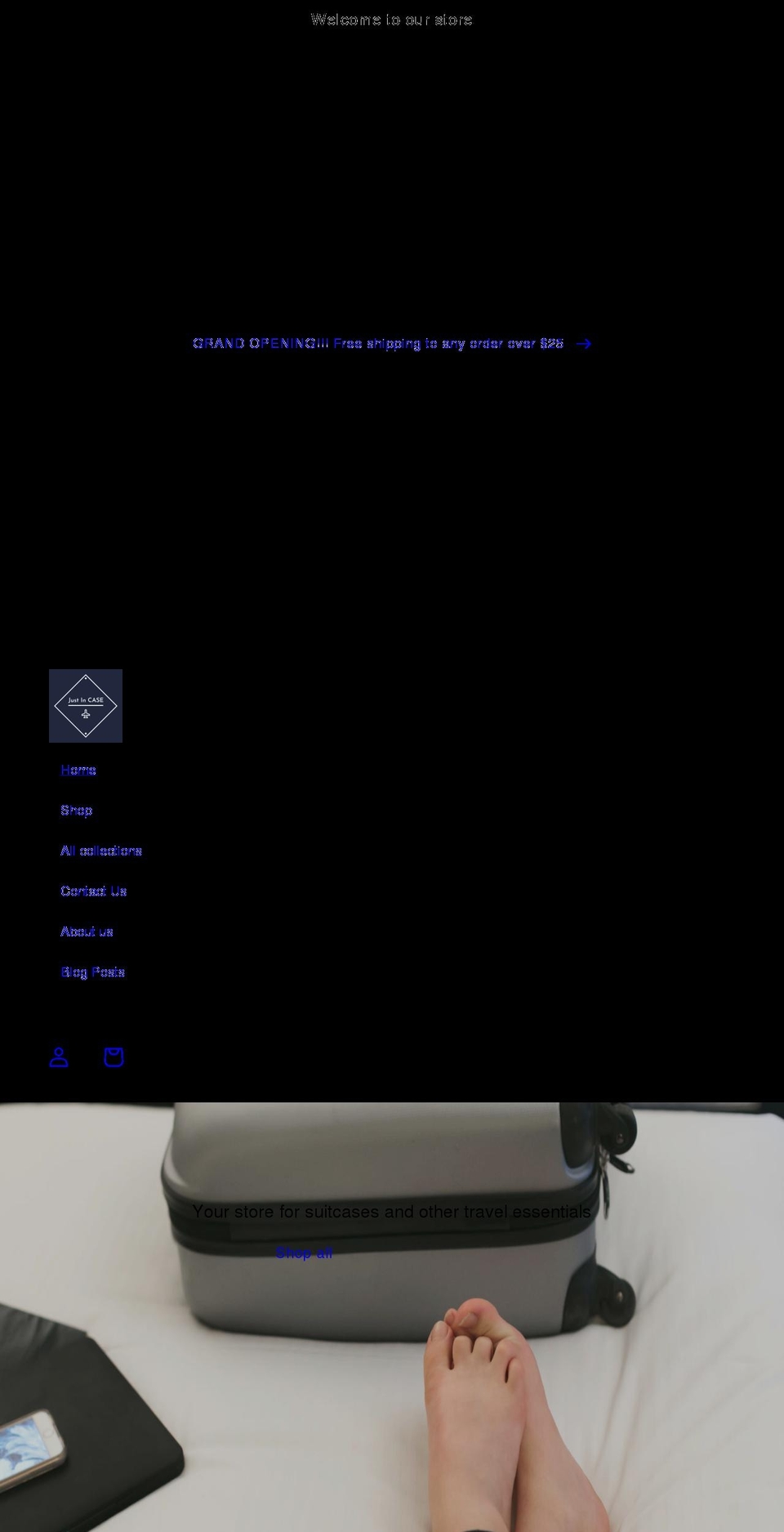 justincasestore.com shopify website screenshot