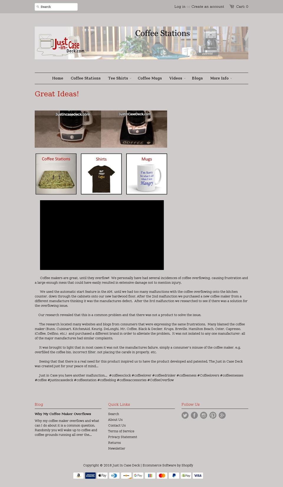 justincasevideo.com — Shopify storefront screenshot