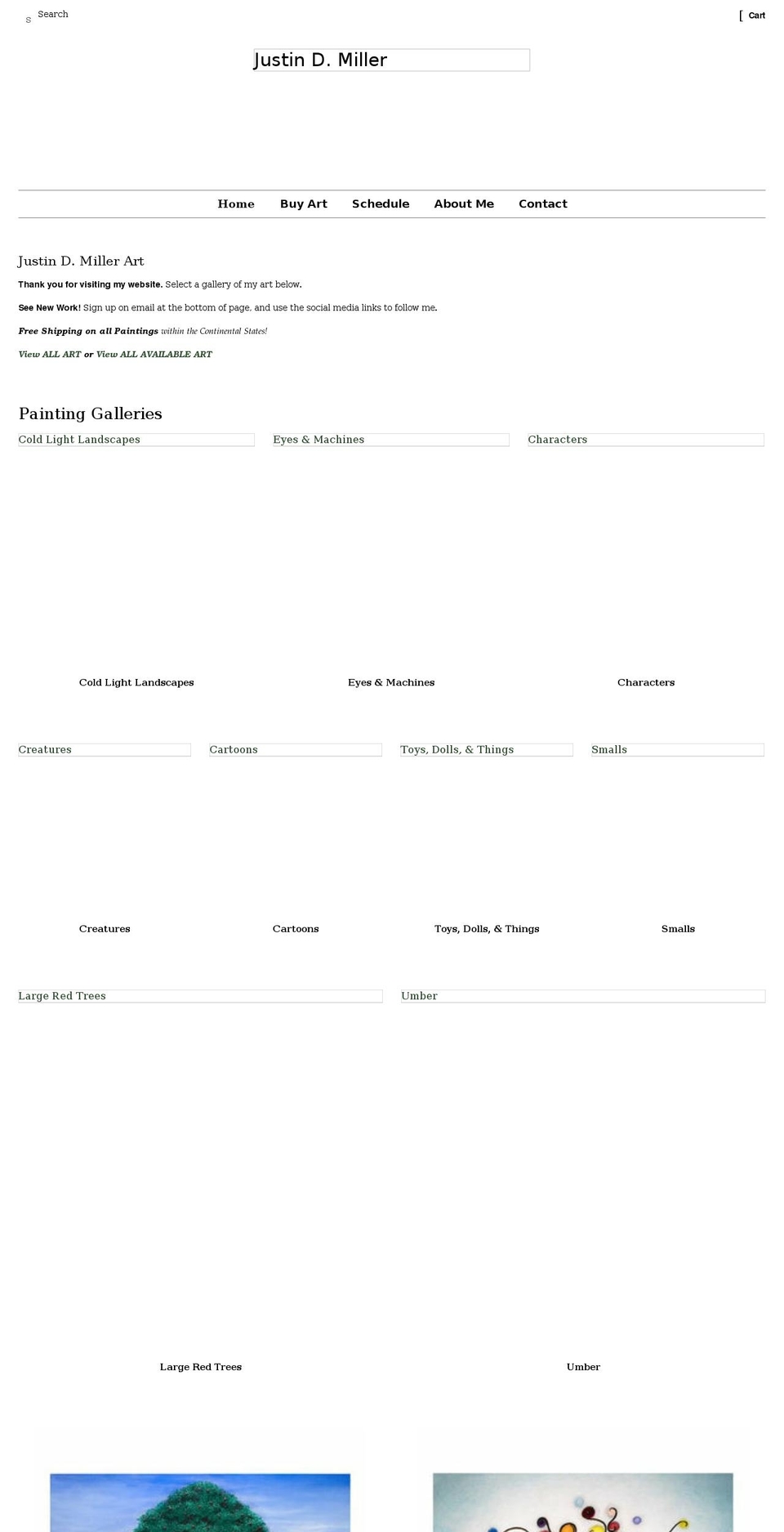 justindmiller.com shopify website screenshot