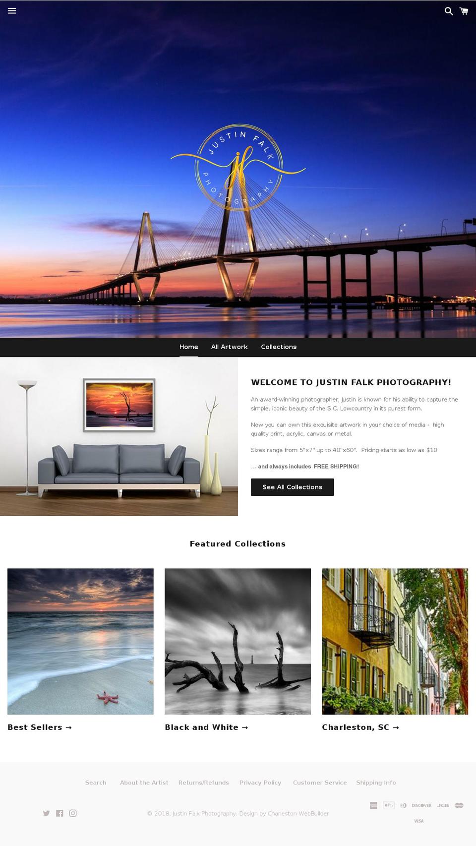 justinfalk.net shopify website screenshot