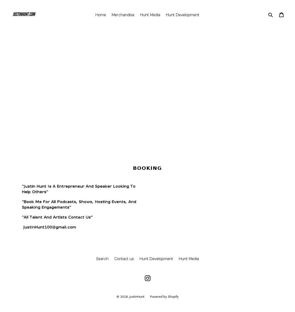 justinhunt.com — Shopify storefront screenshot