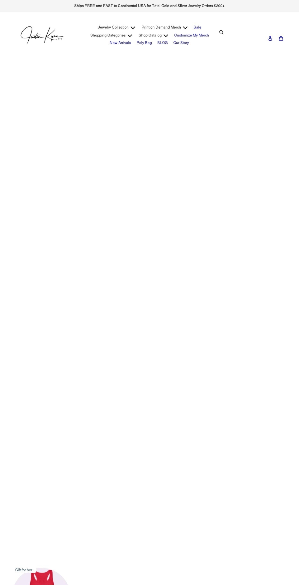 justinkyne.com shopify website screenshot