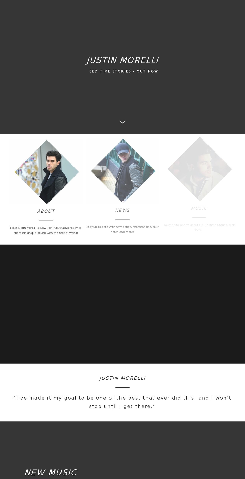 justinmorelli.com shopify website screenshot
