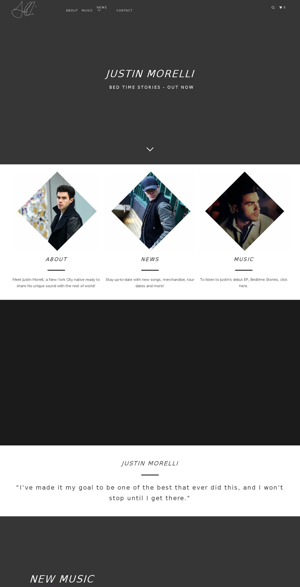 justinmorelli.net shopify website screenshot