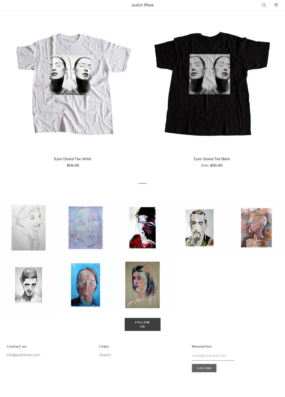 justinrhee.com — Shopify storefront screenshot