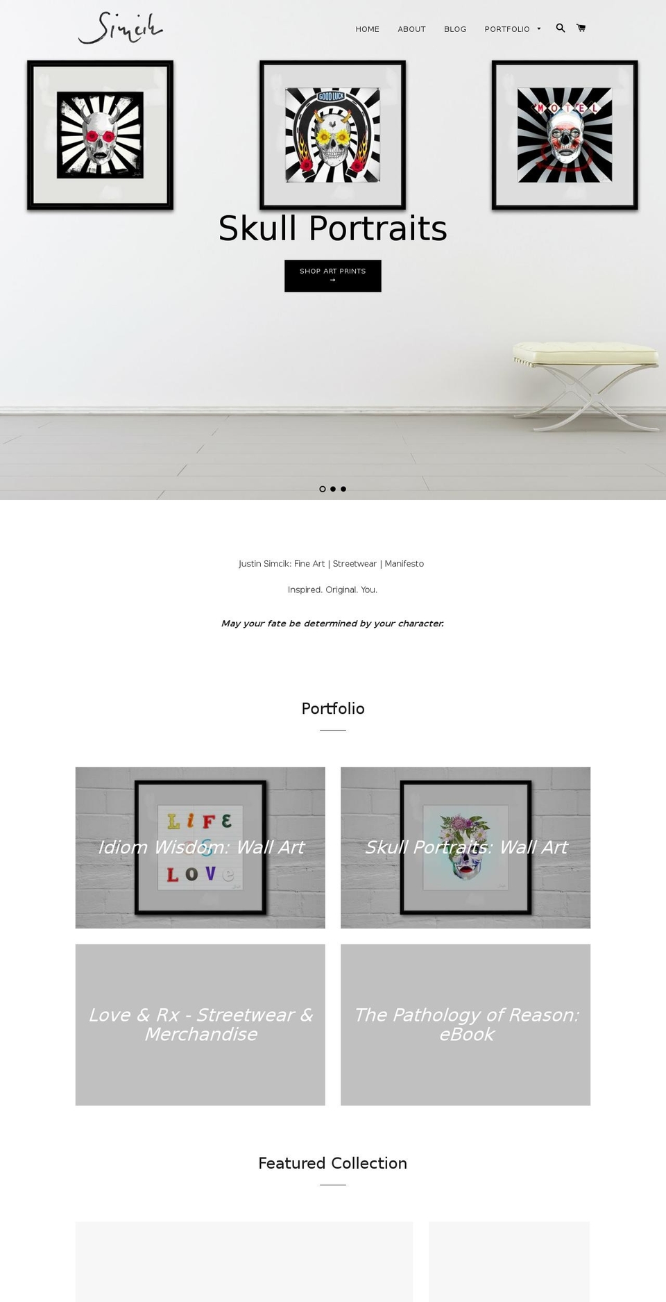 justinsimcik.com — Shopify storefront screenshot