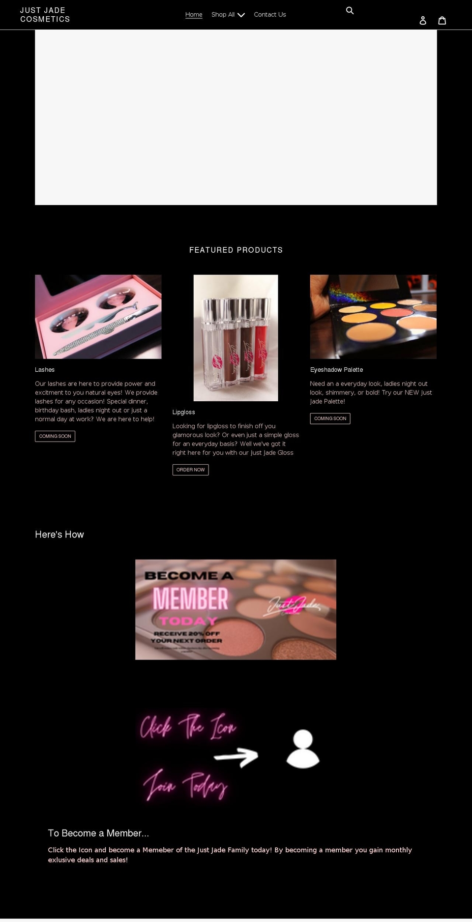 justjadecosmetics.com shopify website screenshot