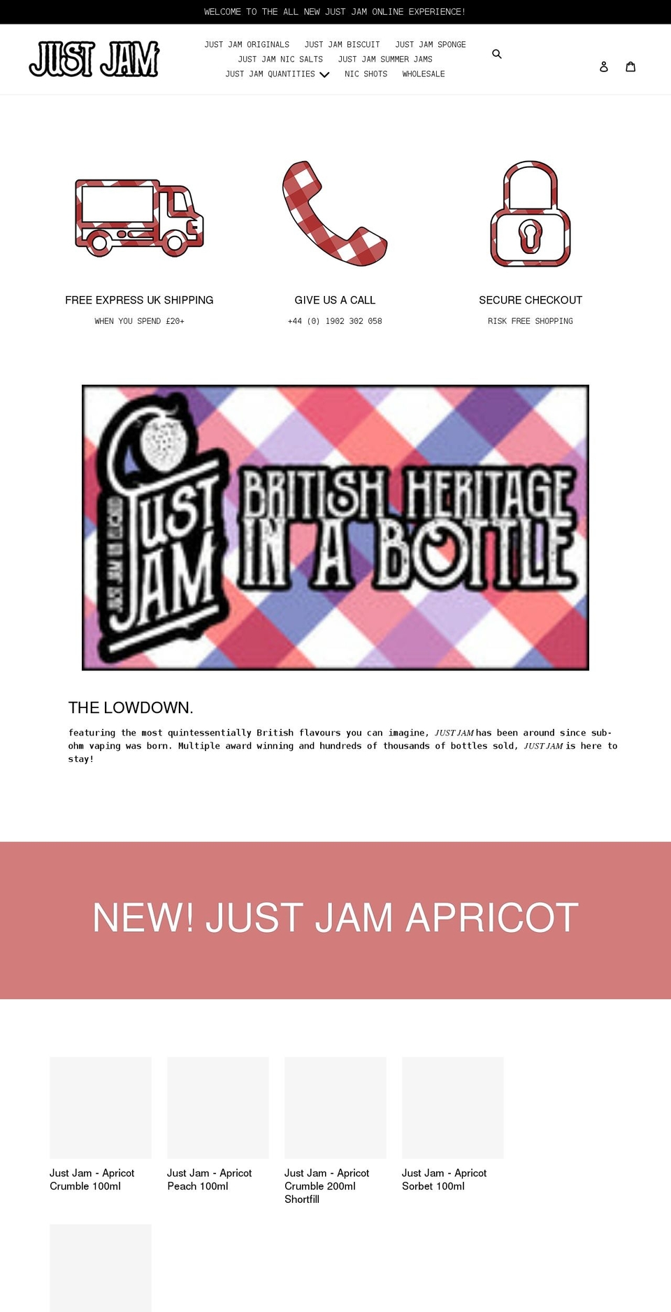 justjameliquid.co.uk shopify website screenshot