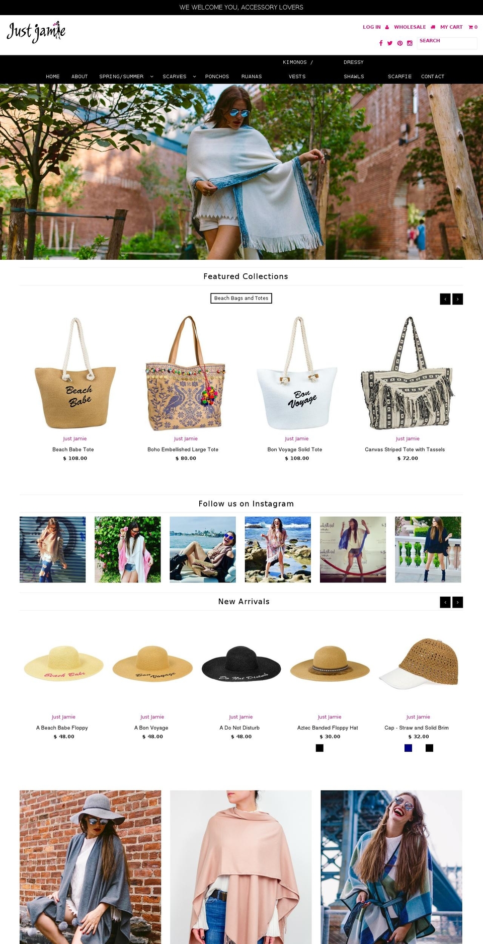 justjamieaccessories.com shopify website screenshot