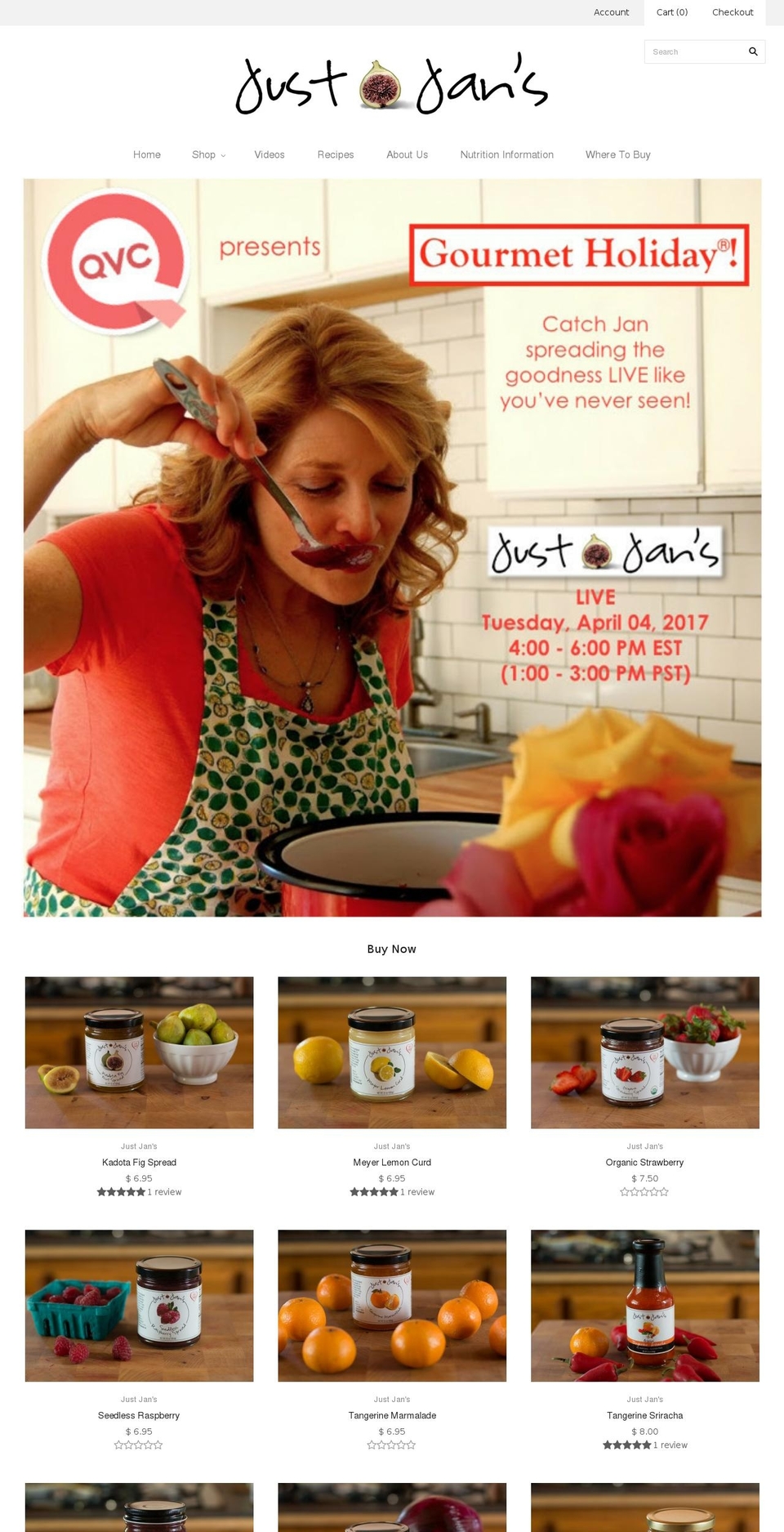 justjansjam.com shopify website screenshot