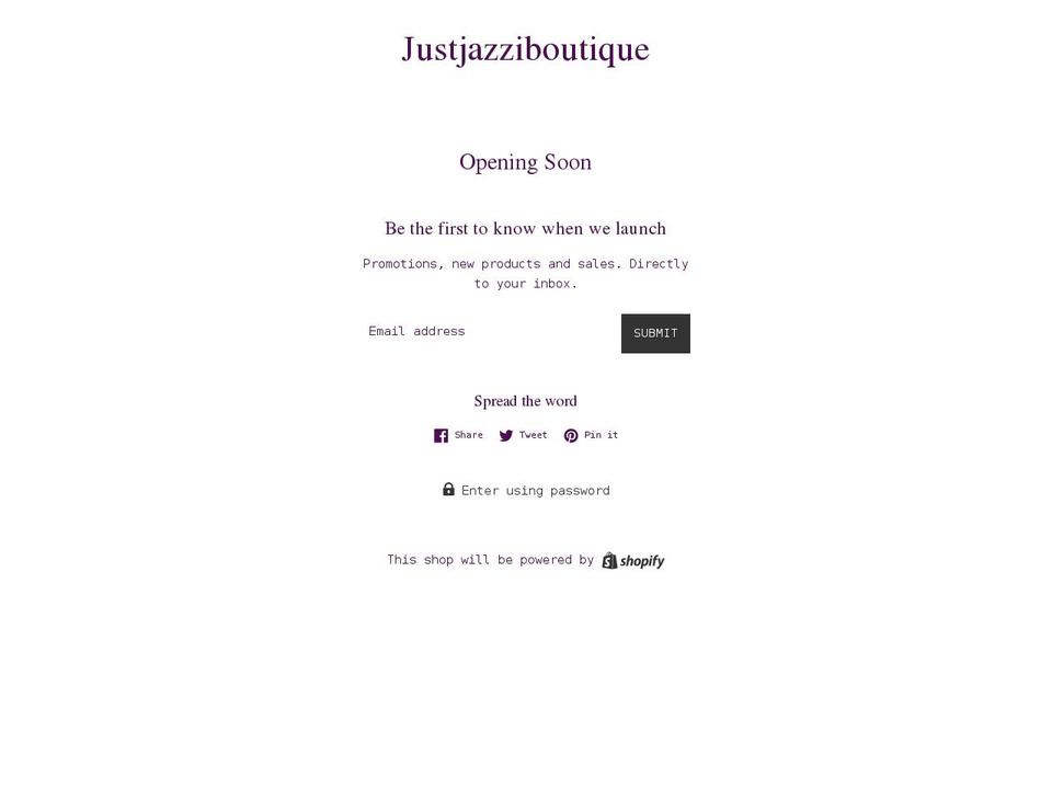 justjazziboutique.com shopify website screenshot